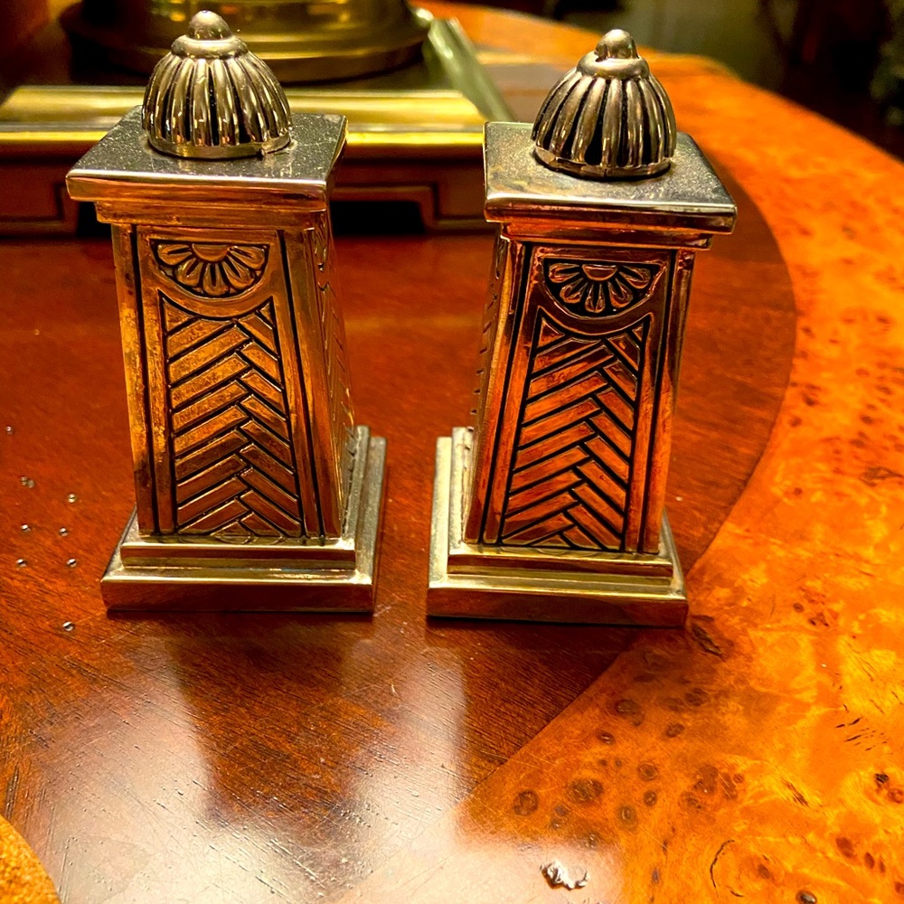 Silver plated salt and pepper set